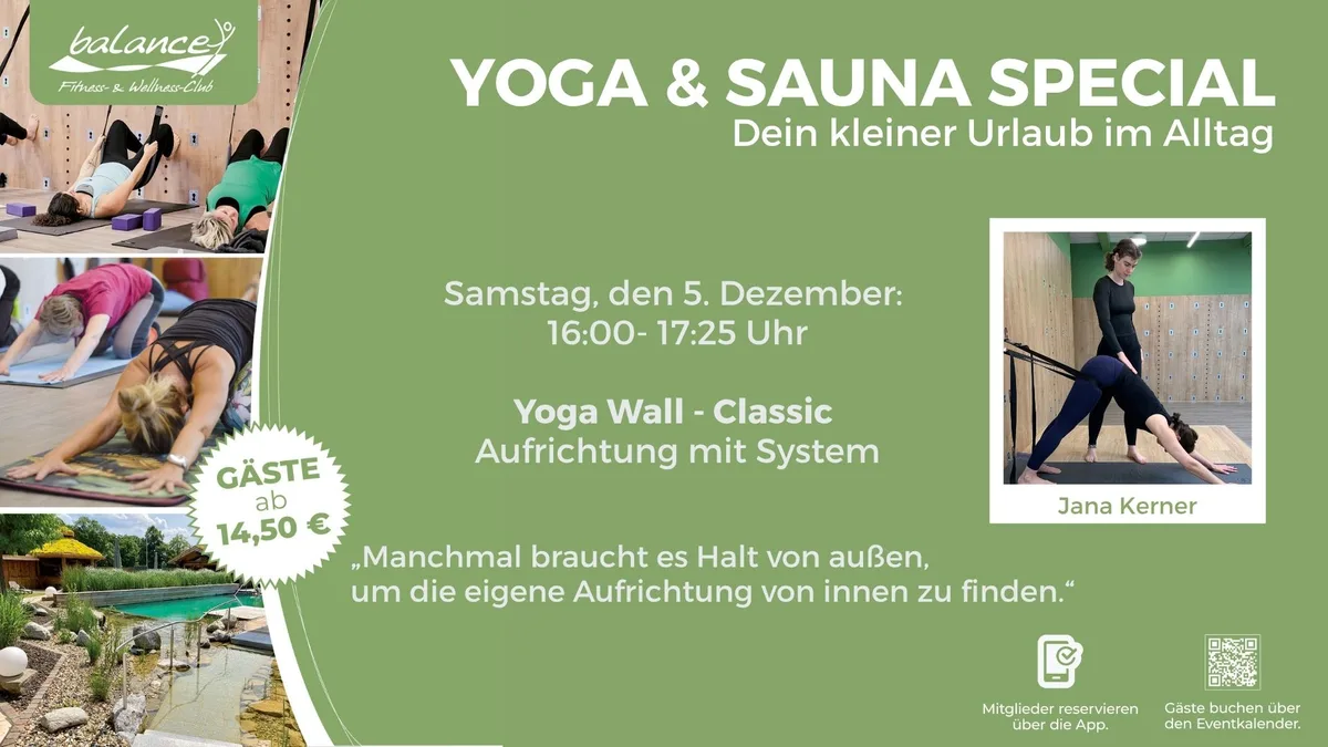 Yoga & Sauna Special: Yoga Wall - Classic mit Jana Kerner im Balance Kassel